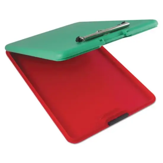 Saunders SlimMate Show2Know Safety Organizer, 0.5" Clip Capacity, Holds 8.5" x 11" Sheets, Red/Green image {1}