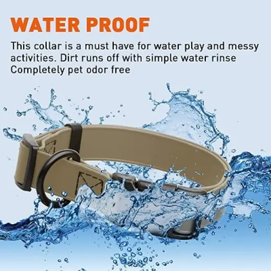Dogline Biothane Waterproof Collar with QR Buckle Coyote Brown image {3}
