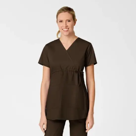Wink Maternity Mock Wrap Scrub Top image {24}