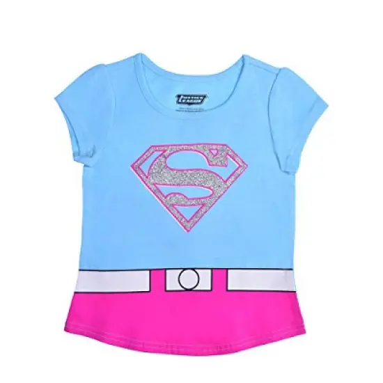 Warner Bros Girls 4-Pack Batgirl, Wonder Woman and Super Girl Short Sleeve Superhero Tees for Toddler image {5}