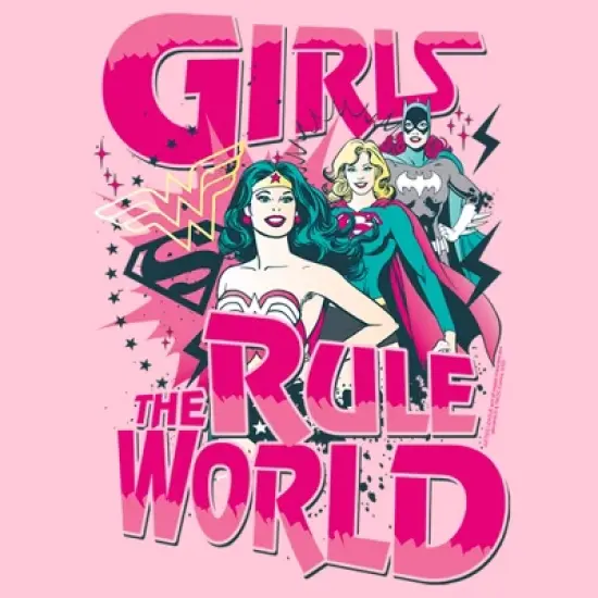 Girl's Justice League Girls Rule The World T-Shirt image {1}