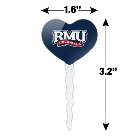 Robert Morris University Primary Logo Heart Love Cupcake Picks Toppers Decoration Set of 6 image {5}