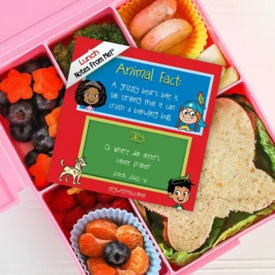 MyWish4U Back to School 2pk Kids' Lunch Box Notes, Animal Facts and Sillies with Halloween Facts and Funnies - 151 notes image {4}