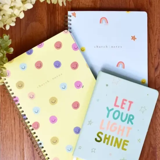 Church Notes 160pg Ruled Spiral Notebook 10.25"x6.25" Happy Icons image {9}
