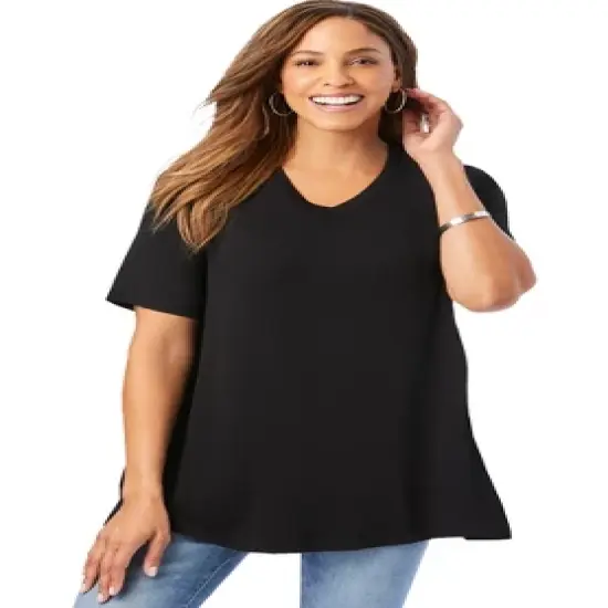 Jessica London Women&rsquo;s Plus Size V Neck Swing Tunic image {2}