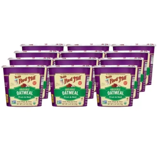 Bob's Red Mill Organic Fruit & Seed Oatmeal Cup - Case of 12/2.47 oz image {7}
