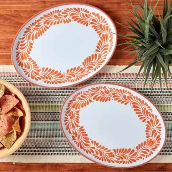 Infuse 2pc Melamine Oval Platter Set Orange image {3}