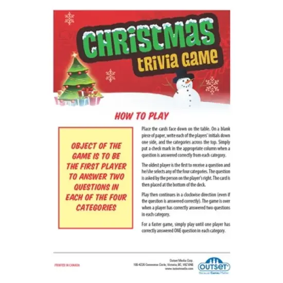 Outset Media Christmas Trivia Game image {3}
