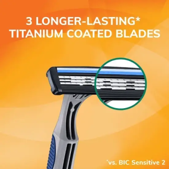 BIC Men's Sensitive 3 - Three Blade Disposable Razors -12ct image {2}