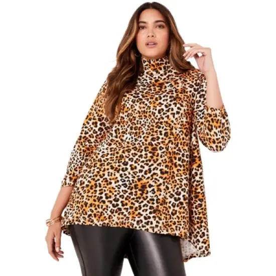 June + Vie by Roaman's Women&rsquo;s Plus Size One+Only Mock-Neck Tunic image {13}