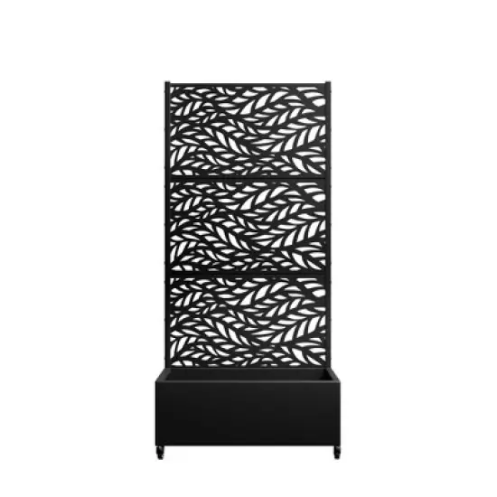 Lirago Iron Black Arch Mobile Planters Planting Box Trellis for Climbing Plants image {9}