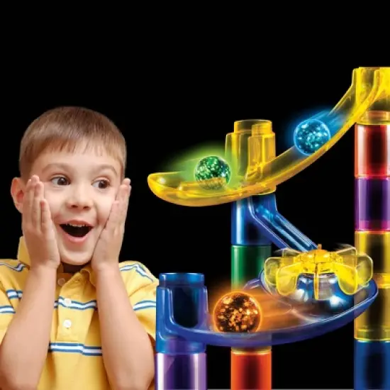 National Geographic Glow-in-the-Dark Marble Run - 50pc image {1}