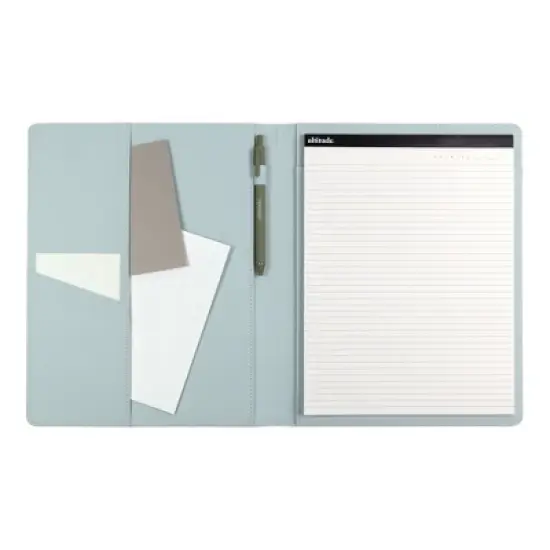 Altitude Padfolio 10"x12.5" Vegan Leather Seafoam Blue Debossed Arch image {8}