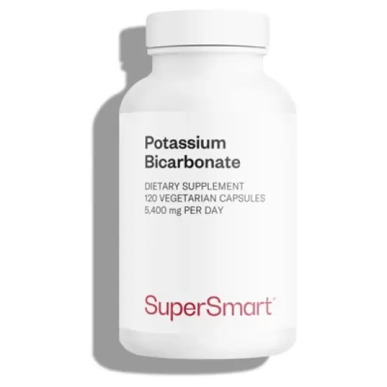 SuperSmart Potassium Bicarbonate - Electrolyte Mineral - pH Acid-Base Balance - Potassium Supplement | Non-GMO & Gluten Free - 120 Vegetarian Capsules image {1}