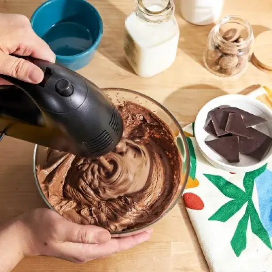 KitchenSmith 5 Speed Hand Mixer: Black, 150W, Dishwasher-Safe Parts, Metal Whisk, Handheld Cooking Mixer image {2}