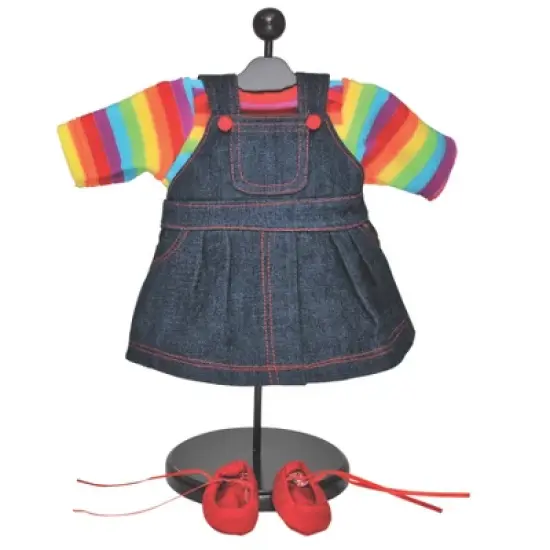 The Queen's Treasures 15 Inch Doll Set of Two Overall Skirt & Pants Outfits image {6}