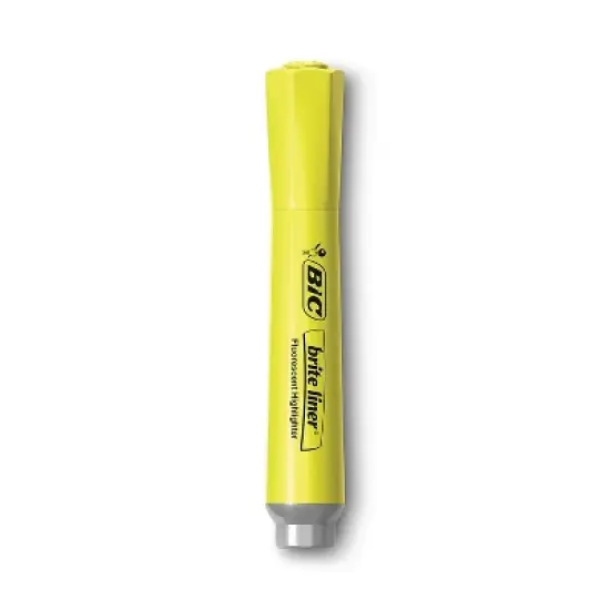 BIC Tank-Style Highlighter Chisel Tip Fluorescent Yellow 36/Pack BLMG36YEL image {2}