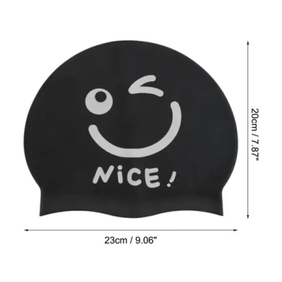 Unique Bargains Silicone Funny Face Swim Cap 1 Pc image {3}