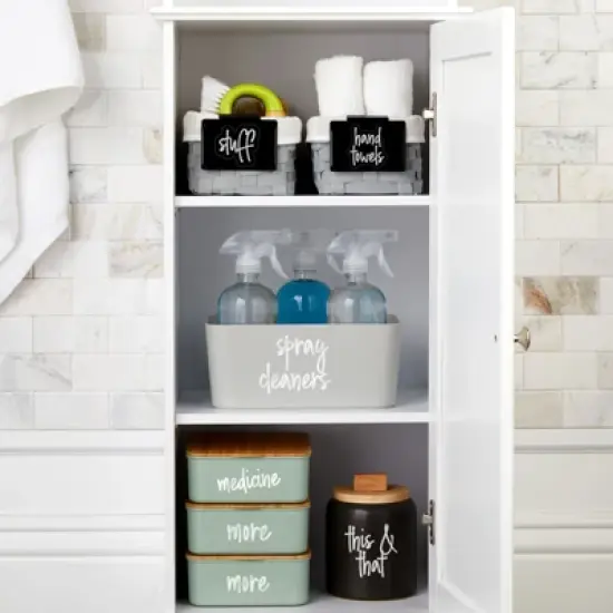 Talented Kitchen 141 Laundry Room Labels for Jars - Preprinted White Script Stickers for Closet, Bathroom Organization (Water Resistant) image {3}