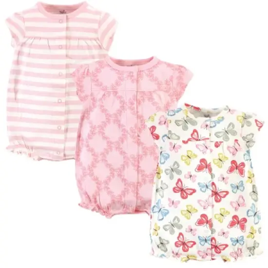Touched by Nature Baby Girl Organic Cotton Rompers 3pk, Butterflies image {4}
