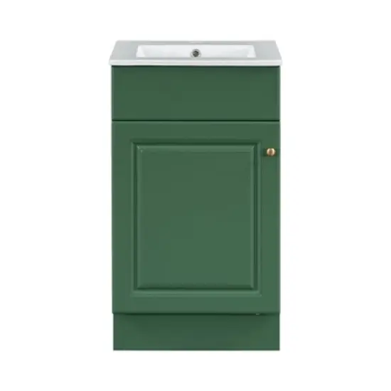 Christopher Knight Home Katniss Modern 18"  Bathroom Vanity with Ceramic Sink and Adjustable Shelf image {10}