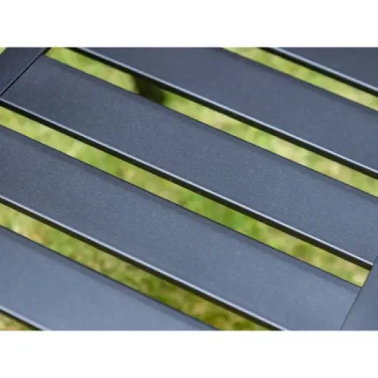 7pc Outdoor Rectangular Table & 6 Chairs with Grid Design - Black - Captiva Designs image {10}