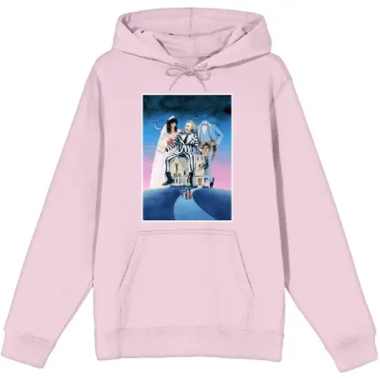 Beetlejuice Poster Art Long Sleeve Cradle Pink Men's Hooded Sweatshirt image {4}