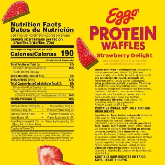 Eggo Frozen Protein Strawberry Delight Waffles - 12.3oz/10ct image {7}
