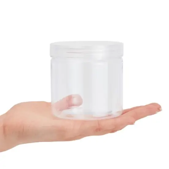 Juvale Slime Containers with Lids - 8 Pack Clear Plastic Jars for Kids DIY Crafts (12 oz) image {4}