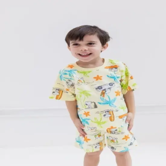 PEANUTS Snoopy Woodstock Baby French Terry T-Shirt and Shorts Outfit Set Infant image {1}