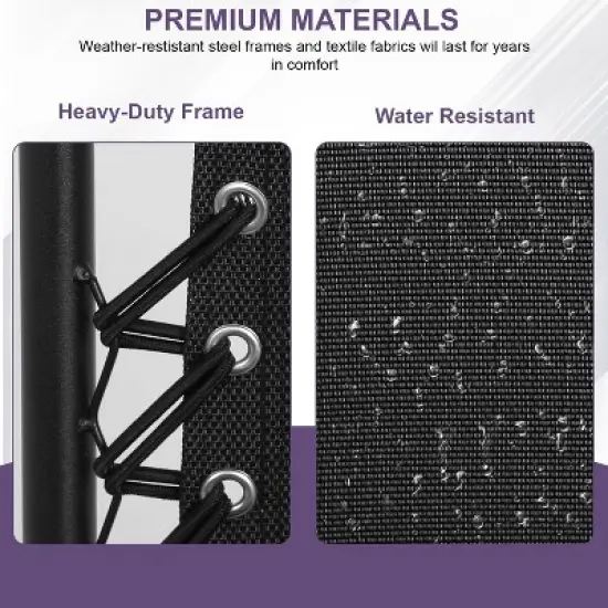 FDW Foldable Zero Gravity Chair Lounge Patio Chaise with Cup Holder Tray image {2}