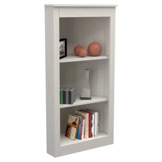 47.2" 3 Level Corner Bookshelf Washed Oak - Inval image {3}