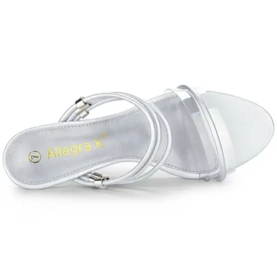 Allegra K Women's Low Wedges Clear Heel Sandals image {4}