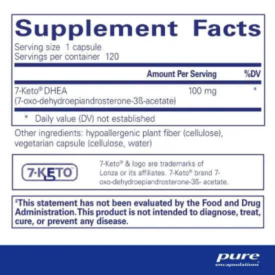 Pure Encapsulations 7-Keto DHEA 100 mg - Unique DHEA Metabolite Supplement to Support Thermogenesis and Healthy Body Composition* image {1}