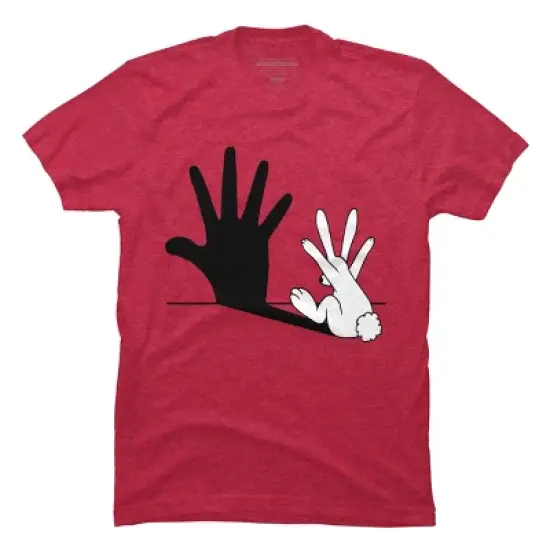 Men's Design By Humans Rabbit Hand Shadow By mobii T-Shirt image {4}