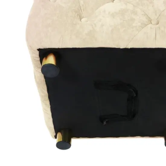 Modern Velvet Upholstered Ottoman - ModernLuxe image {7}