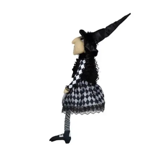 Whisen 21"H Sitting Witch Decor, Halloween Decoration - Black image {3}