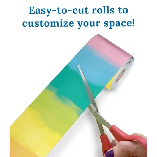 Carson Dellosa Education Happily Ever Elementary Creatively Inspired Watercolor Rolled Straight Bulletin Board Borders, 65 Feet Per Roll, Pack of 3 image {4}