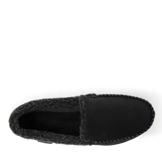 Dearfoams Men's Eli Microsuede Moccasin Slipper with Whipstitch image {3}