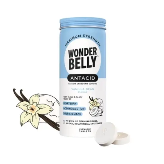 Wonderbelly Digestive Antacid Tablets - Vanilla Bean - 60ct image {9}