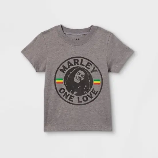 Toddler Boys' Bob Marley 'One Love' Short Sleeve Graphic T-Shirt - Gray image {3}
