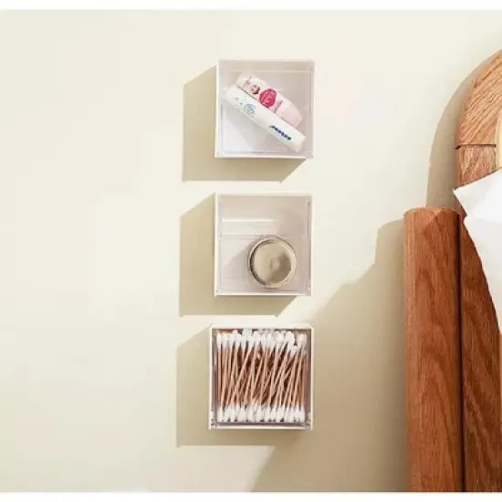 Kitcheniva Wall-Mounted Clamshell Cotton Swab Storage Holder image {3}