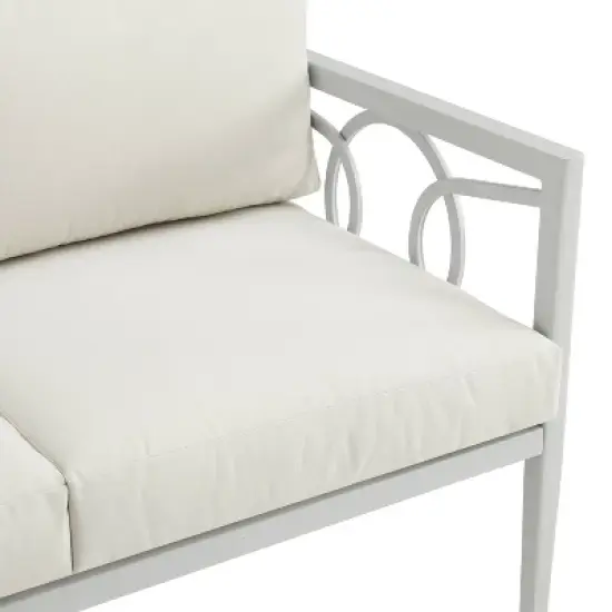 Ashford 4pc Outdoor Metal Conversation Set - Cream - Crosley image {9}