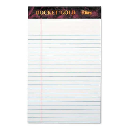 TOPS Docket Ruled Perforated Pads Legal/Wide 5 x 8 White 50 Sheets Dozen 63910 image {7}