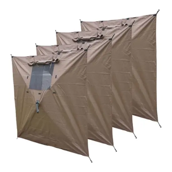 CLAM Quick-Set Wind and Sun Panel Attachment for Escape Sport Screen Shelter Canopy Tent with Carrying Bag, Accessory Only, Brown (4 Pack) image {6}