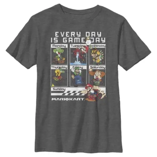 Boy's Nintendo Mario Kart Everyday Is Game Day Group Shot T-Shirt image {3}