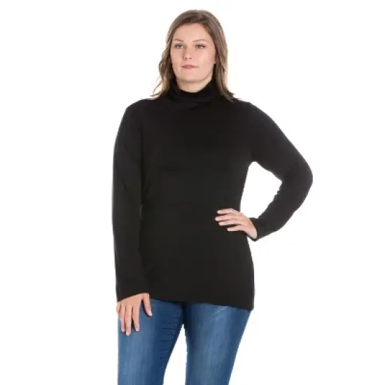 24seven Comfort Apparel Womens Plus Size Classic Long Sleeve Turtleneck image {5}