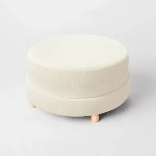 Wilmington Upholstered Round Ottoman - Threshold&trade; designed with Studio McGee image {1}