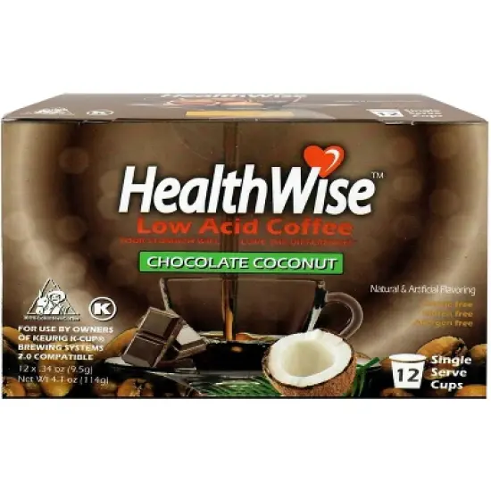 HealthWise Low Acid Chocolate Coconut Keurig K-Cup Coffee Pods image {1}