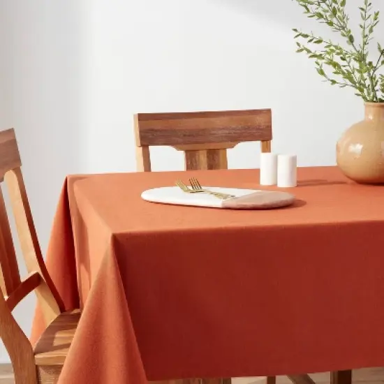 84" x 60" Cotton Tablecloth Dark Orange - Threshold&trade; image {1}